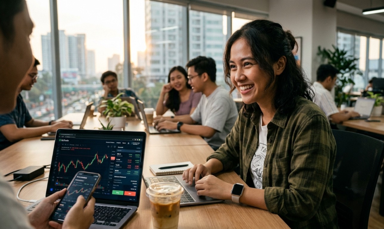 Ilustrasi investor memantau pergerakan saham dan memahami aturan pajak transaksi saham di Indonesia.